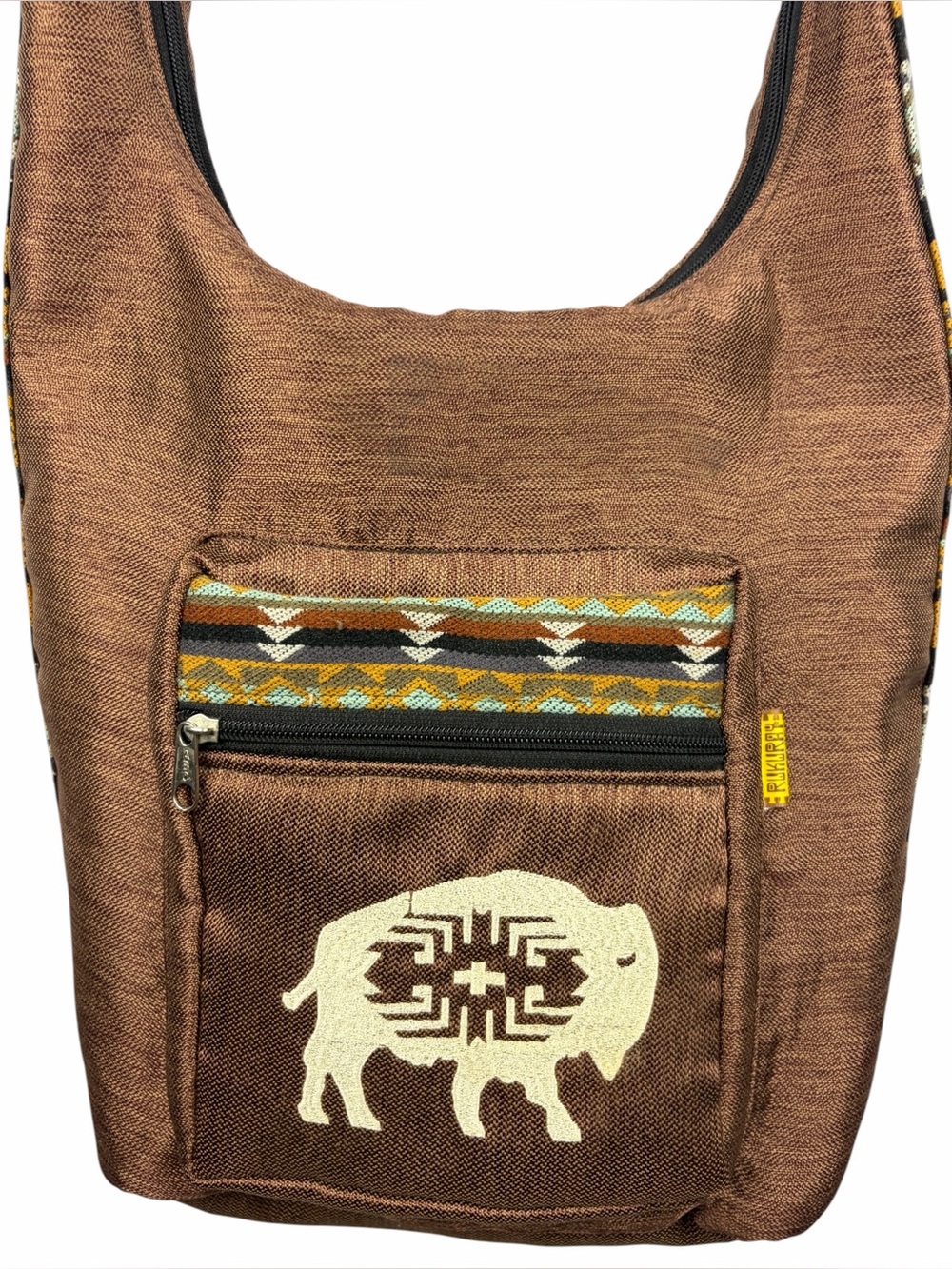 Rukwray Buffalo Crossbody Bag Brown Southwestern Boho Adjustable Strap